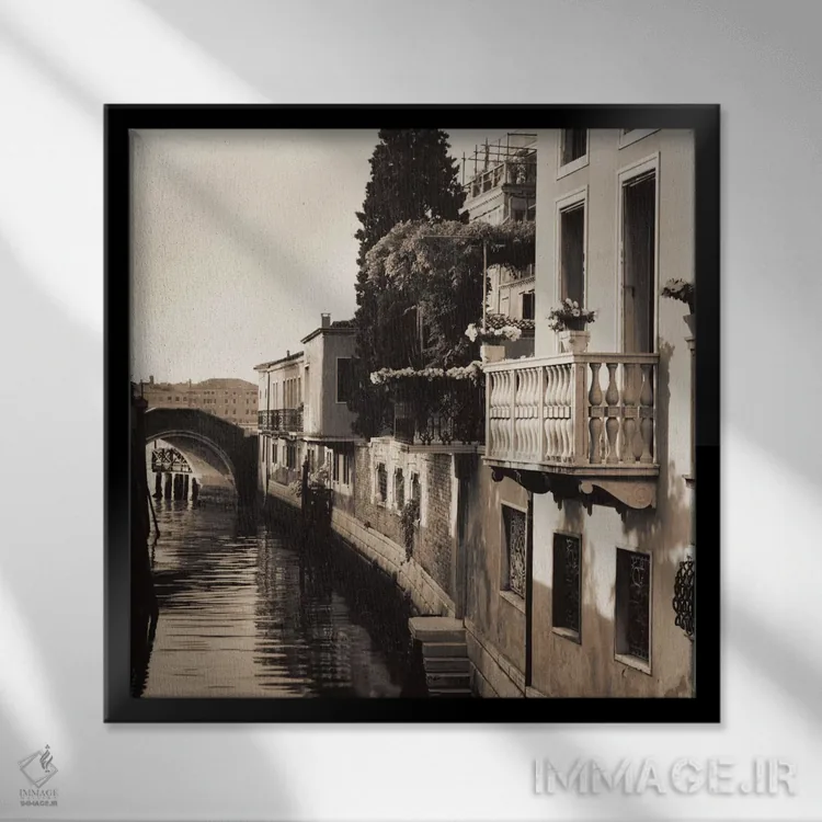تابلو پلهای ونیز شماره ۵ اثر آلن بلاوشتاین - نمای قابدار مشکی