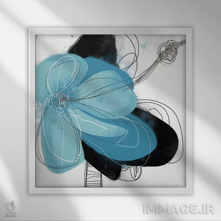 تابلو شعر آبی شماره ۱ (Azul به اسپانیایی: آبی) اثر یان وایس - نمای قابدار سفید