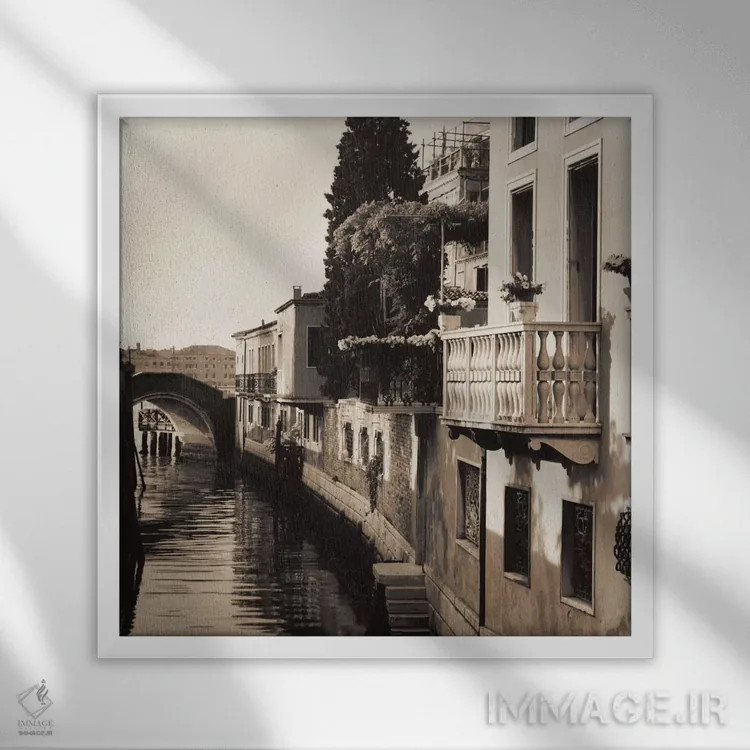 تابلو پلهای ونیز شماره ۵ اثر آلن بلاوشتاین - نمای قابدار سفید