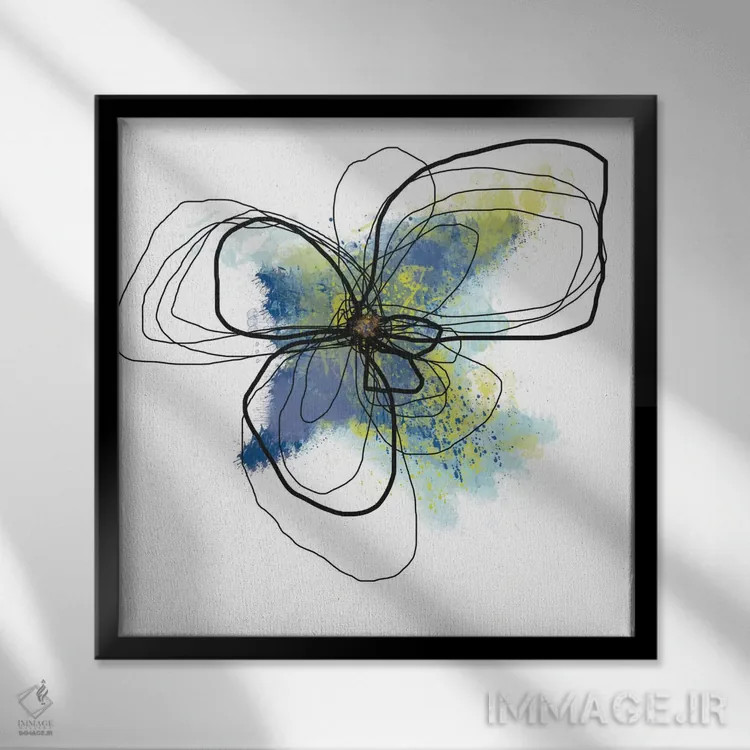 تابلو گلبرگهای لاجوردی ۲ اثر یان وایس - نمای قابدار مشکی