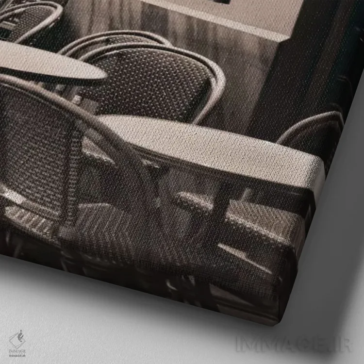 تابلو کافه، مونمارتر اثر آلن بلاوشتاین - نمای نزدیک بافت بوم