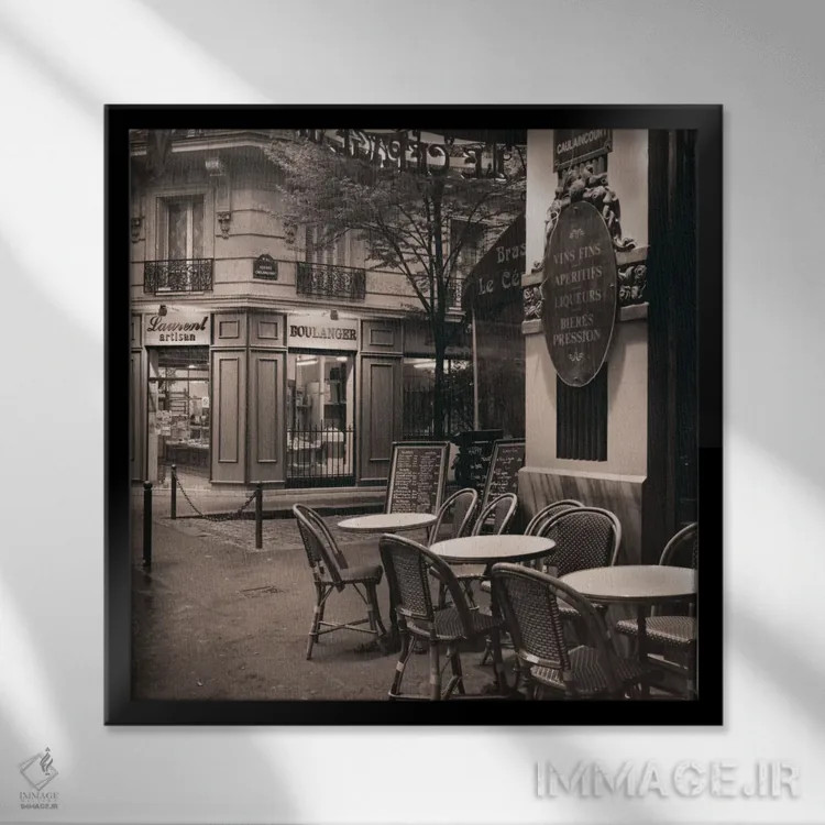 تابلو کافه، مونمارتر اثر آلن بلاوشتاین - نمای قابدار مشکی