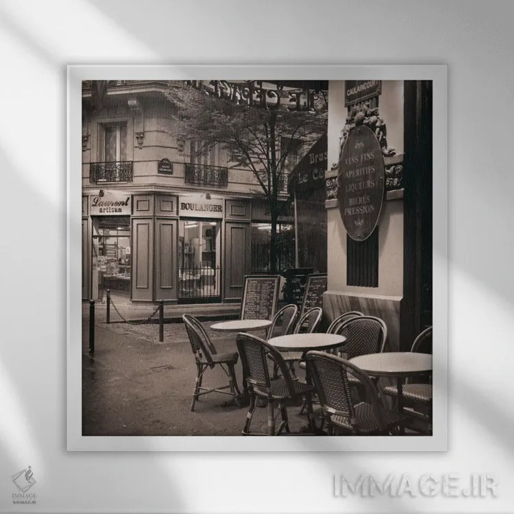 تابلو کافه، مونمارتر اثر آلن بلاوشتاین - نمای قابدار سفید