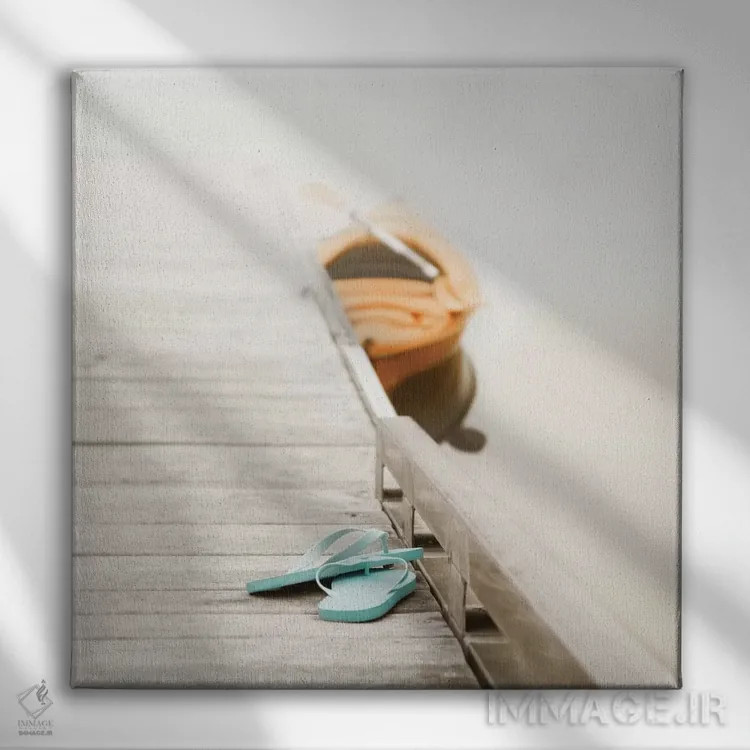 تابلو تابستان در کنار دریاچه اثر عکاسی نیکلاس بل - نمای روبهرو روی دیوار