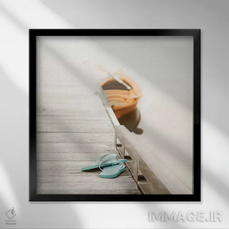 تابلو تابستان در کنار دریاچه اثر عکاسی نیکلاس بل - نمای قابدار مشکی