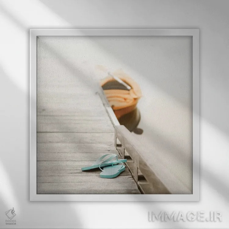 تابلو تابستان در کنار دریاچه اثر عکاسی نیکلاس بل - نمای قابدار سفید