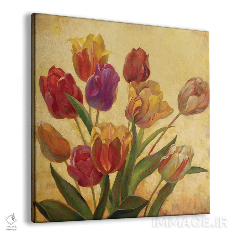 تابلو دستهگل لاله اثر اما استایلز - نمای پرسپکتیو محصول