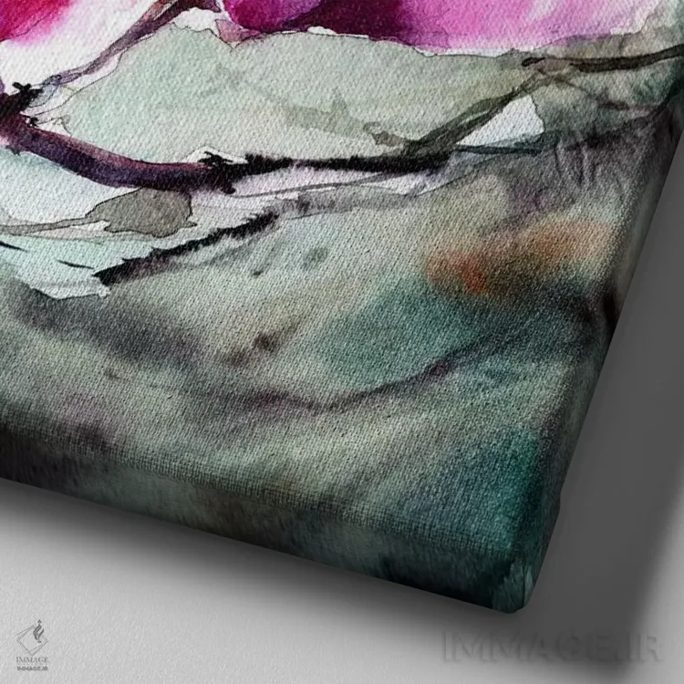 تابلو بهار ماگنولیا (نوعی گل) اثر کناتاستاپ - نمای نزدیک بافت بوم