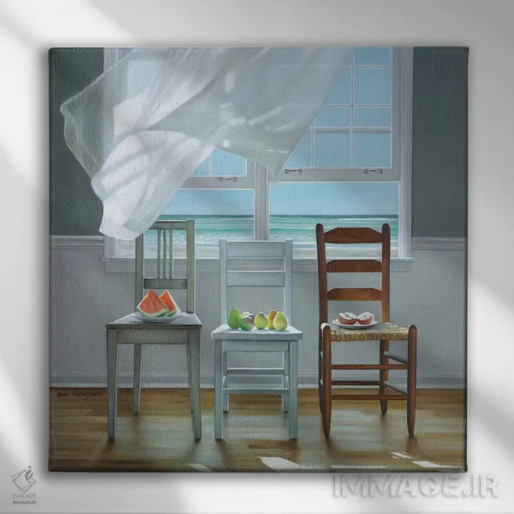 تابلو ساحل درمانی اثر کارن هالینگزورث - نمای روبهرو روی دیوار
