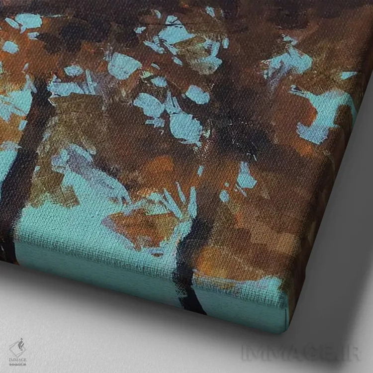 تابلو پنج درخت اثر پل بیلی - نمای نزدیک بافت بوم