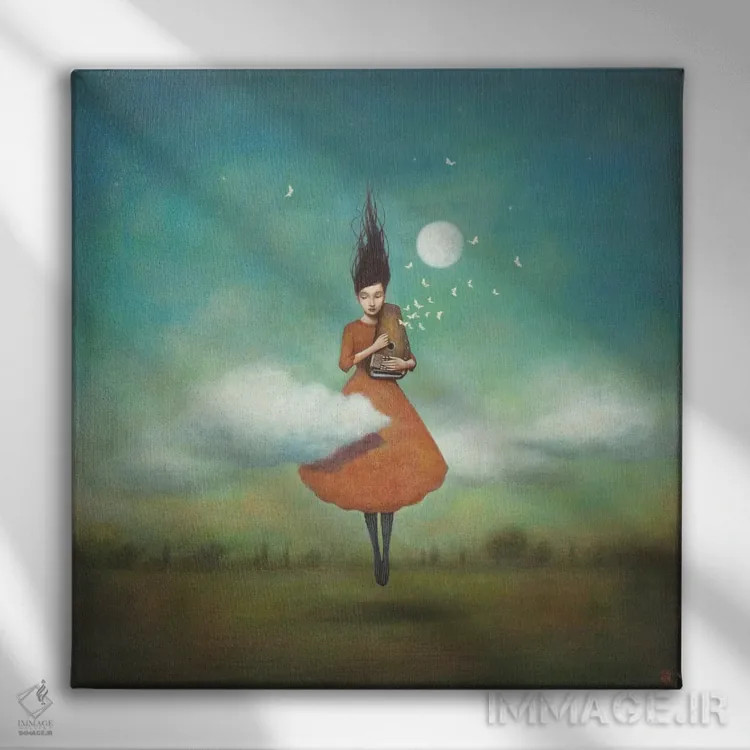 تابلو نتهای بالا برای ابرهای پایین اثر دوی هوین - نمای روبهرو روی دیوار