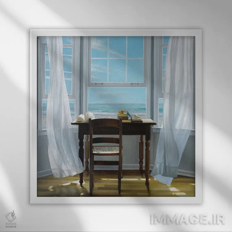 تابلو تأمل اثر کارن هالینگزورث - نمای قابدار سفید