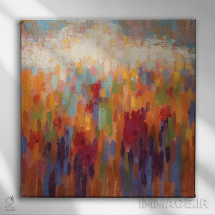 تابلو موزاییک شقایق اثر کلر هاردی - نمای روبهرو روی دیوار