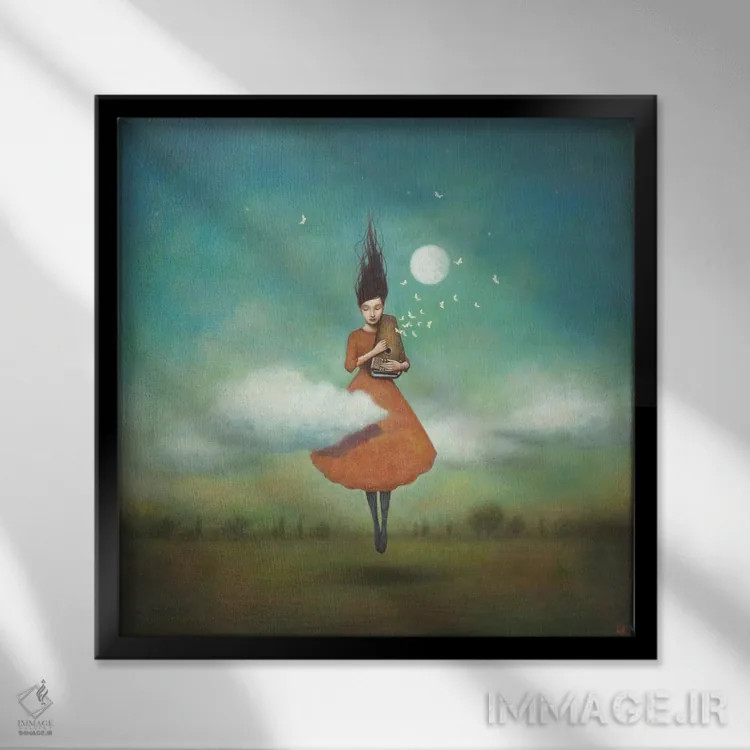 تابلو نتهای بالا برای ابرهای پایین اثر دوی هوین - نمای قابدار مشکی