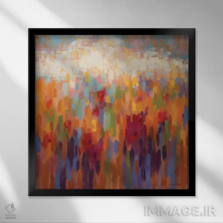 تابلو موزاییک شقایق اثر کلر هاردی - نمای قابدار مشکی