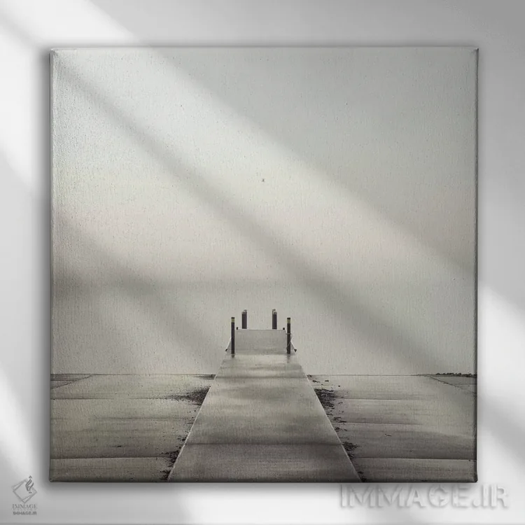 تابلو اسکله و مرغان دریایی اثر عکاسی نیکلاس بل - نمای روبهرو روی دیوار