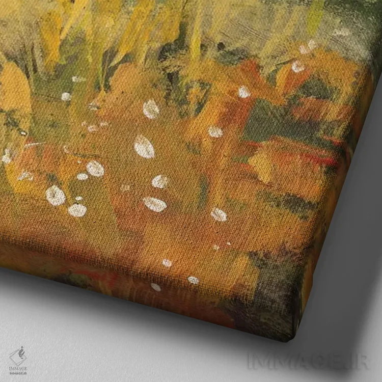 تابلو گلهای وحشی بهاری اثر یان وایس - نمای نزدیک بافت بوم