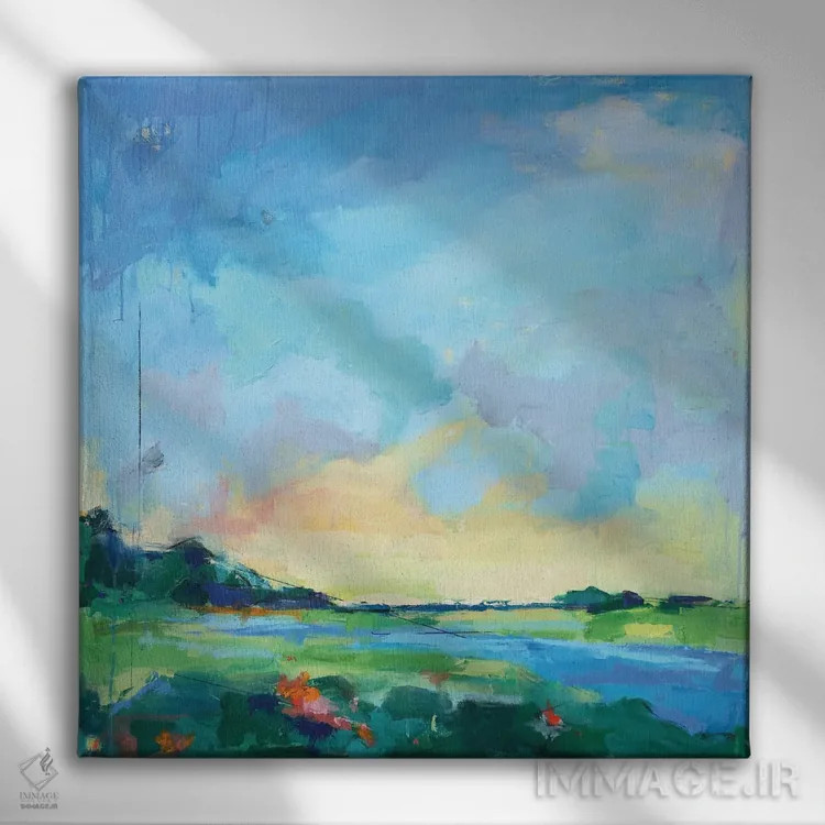 تابلو مرداب رودخانه اثر پیج پیرسون ریلز بک - نمای روبهرو روی دیوار