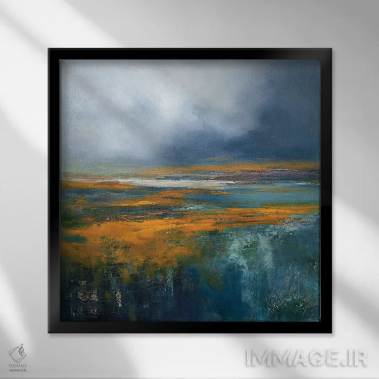 تابلو پرندهٔ برفی (پرنده مهاجر) اثر پاتریک دنیس - نمای قابدار مشکی