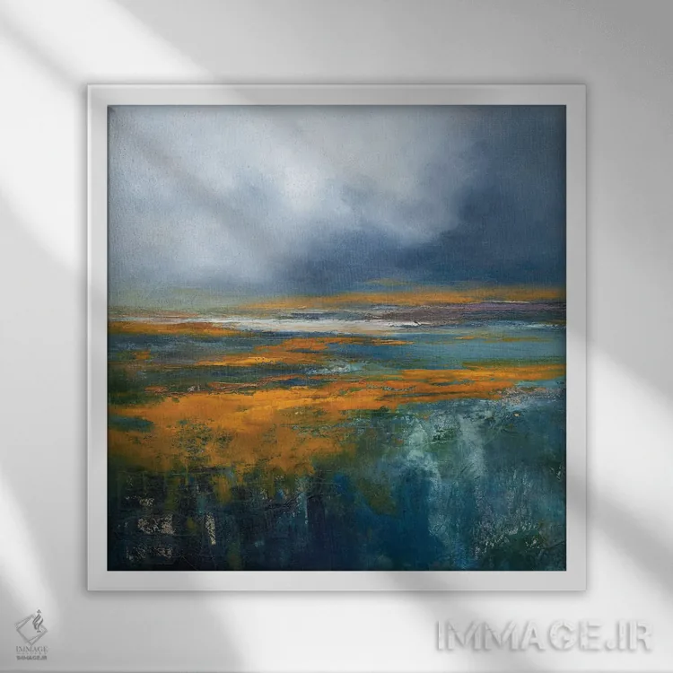 تابلو پرندهٔ برفی (پرنده مهاجر) اثر پاتریک دنیس - نمای قابدار سفید