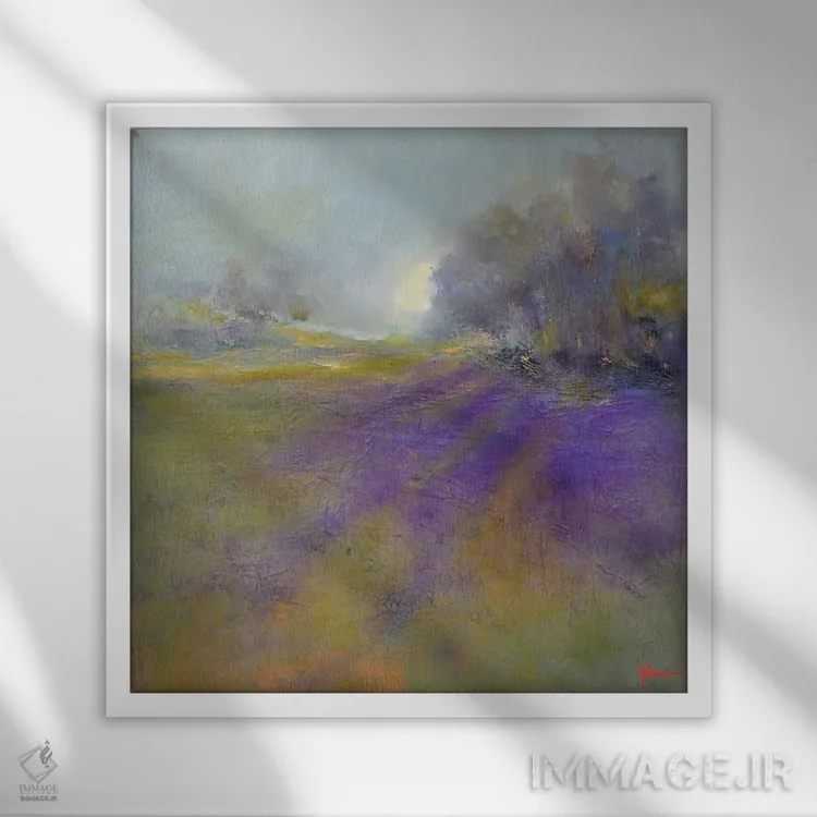 تابلو زمین قدیمی رودئو (نمایش گاوبازی) اثر پاتریک دنیس - نمای قابدار سفید