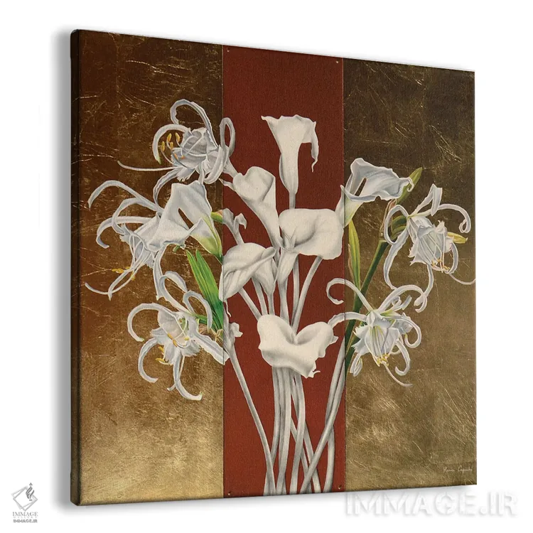تابلو کالا و زنبق عنکبوتی (انواع گل) اثر ایلاریا کاپوتو - نمای پرسپکتیو محصول