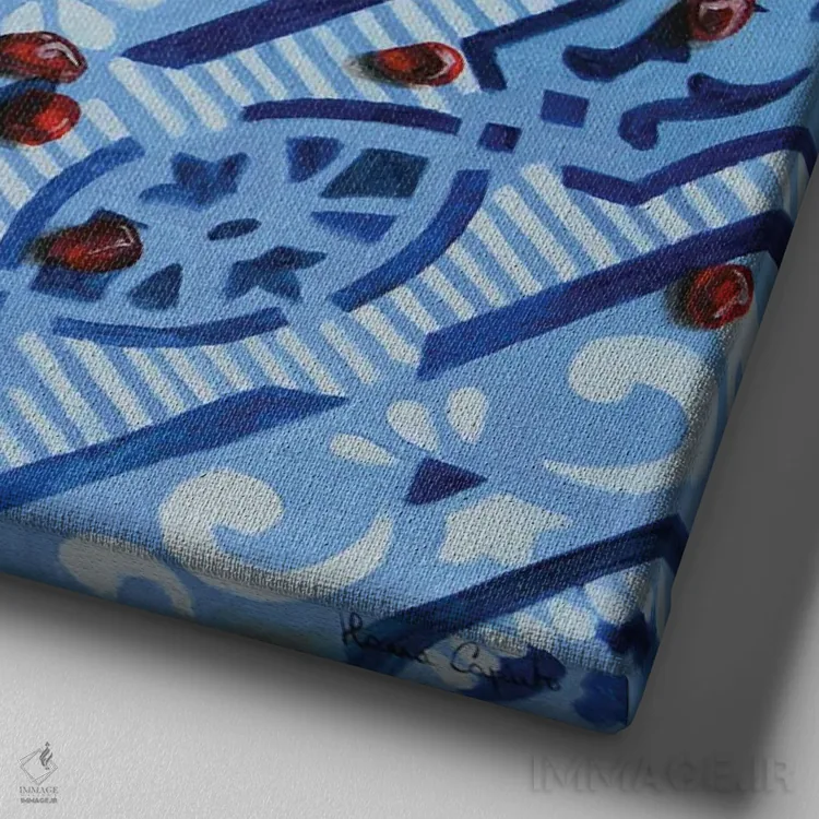 تابلو انار روی کاشیها اثر ایلاریا کاپوتو - نمای نزدیک بافت بوم