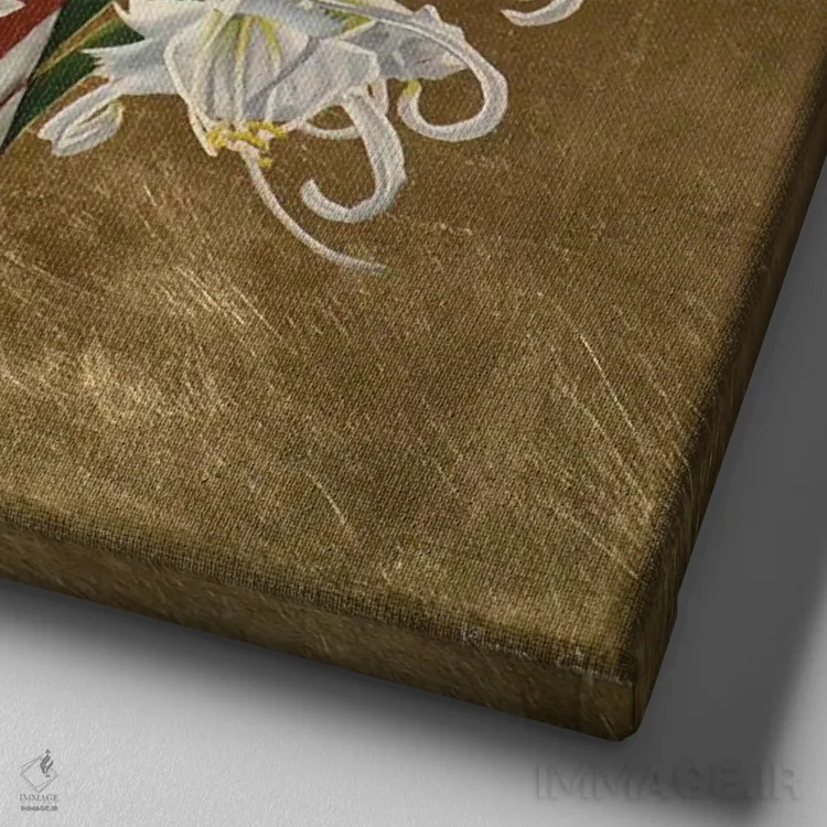 تابلو کالا و زنبق عنکبوتی (انواع گل) اثر ایلاریا کاپوتو - نمای نزدیک بافت بوم