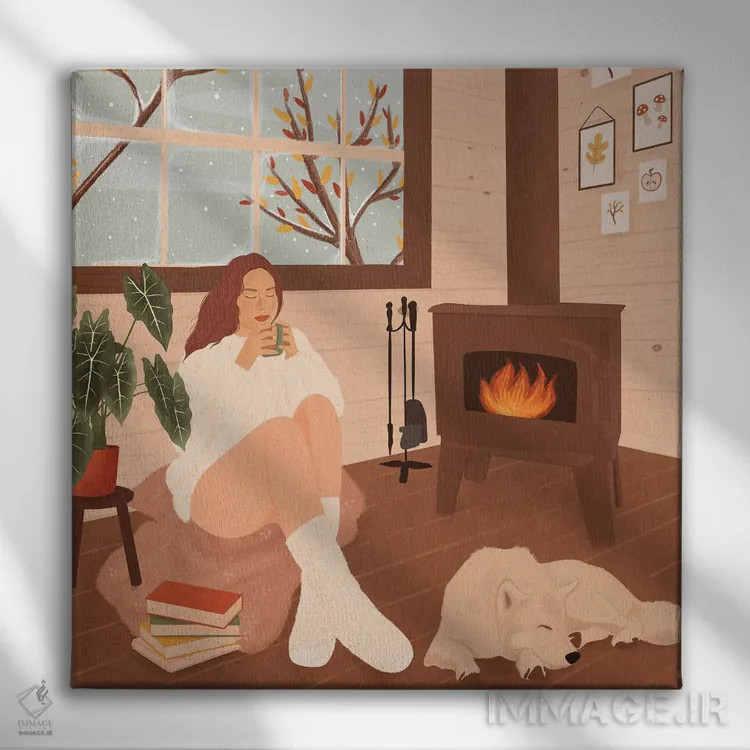 تابلو زندگی دنج اثر ایتسفانیهو (هنرمند دیجیتال) - نمای روبهرو روی دیوار