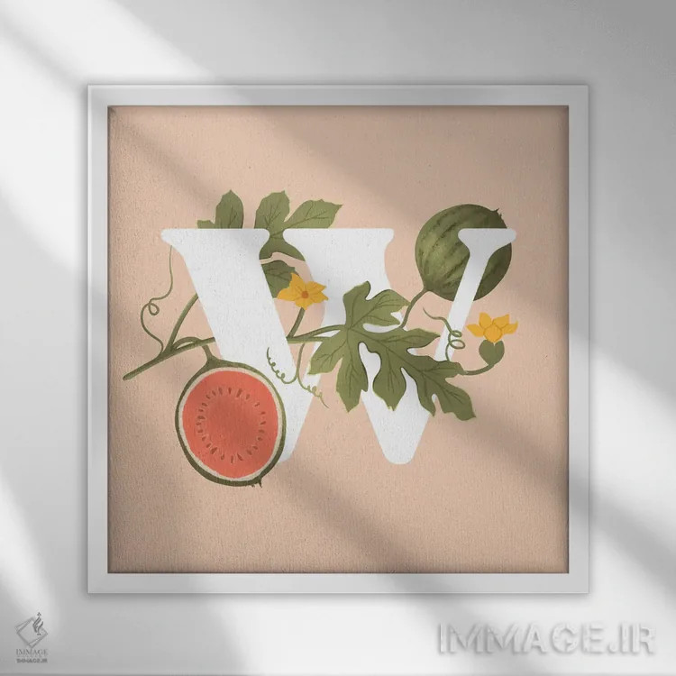 تابلو دبلیو اثر ایتسفانیهو (هنرمند دیجیتال) - نمای قابدار سفید