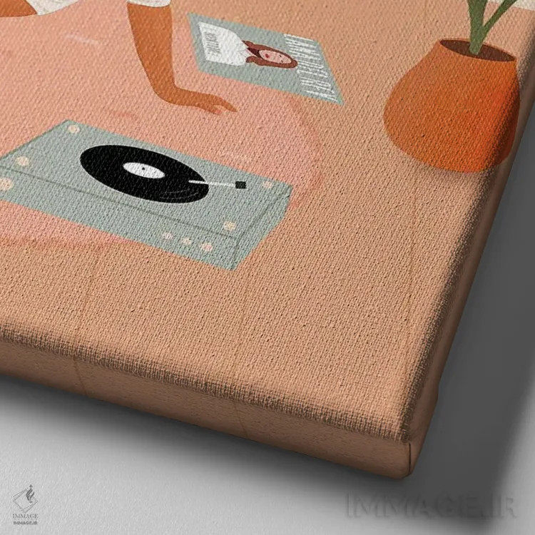 تابلو عاشق موسیقی اثر ایتسفانیهو (هنرمند دیجیتال) - نمای نزدیک بافت بوم