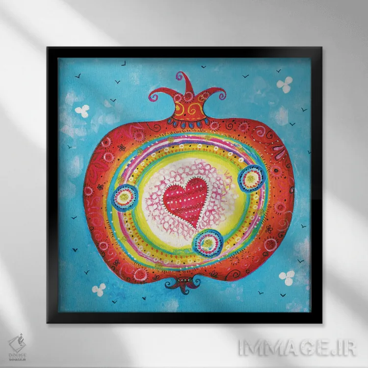 تابلو انار اثر ایرنه گولاندریس - نمای قابدار مشکی