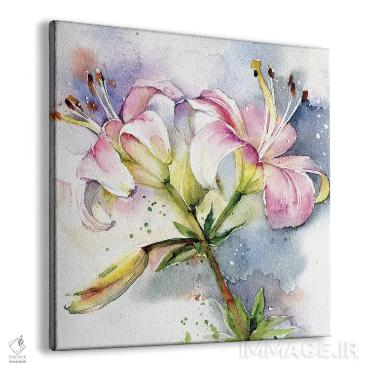 تابلو سوسنهای صورتی اثر مارینا ایگناتووا - نمای پرسپکتیو محصول