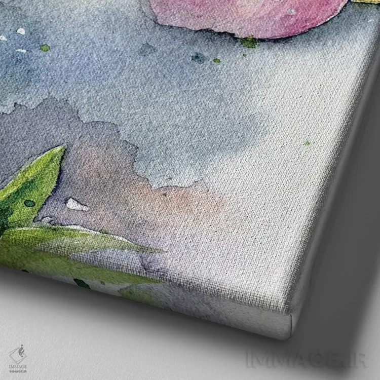 تابلو سوسنهای صورتی اثر مارینا ایگناتووا - نمای نزدیک بافت بوم