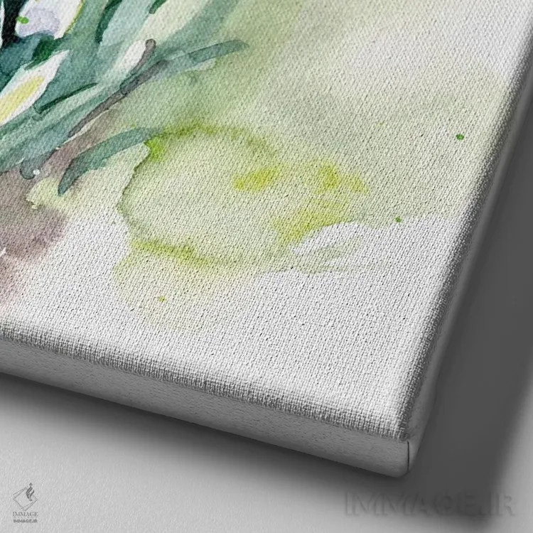 تابلو گل برفی (۱) اثر مارینا ایگناتووا - نمای نزدیک بافت بوم