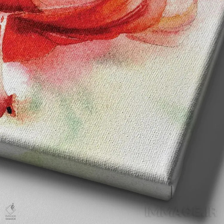 تابلو سوسنهای قرمز اثر مارینا ایگناتووا - نمای نزدیک بافت بوم