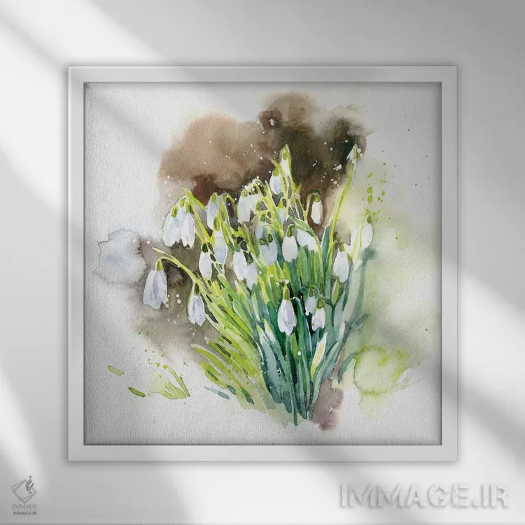 تابلو گل برفی (۱) اثر مارینا ایگناتووا - نمای قابدار سفید