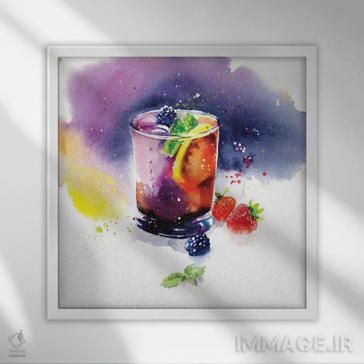 تابلو کوکتل اثر مارینا ایگناتووا - نمای قابدار سفید