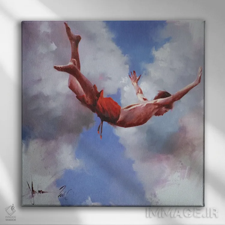 تابلو یاد بگیر پرواز کنی اثر ایگور شولمان - نمای روبهرو روی دیوار