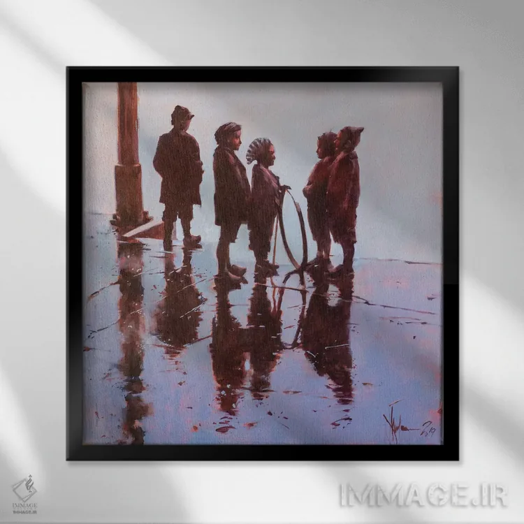 تابلو گفتوگوی مصمم اثر ایگور شولمان - نمای قابدار مشکی