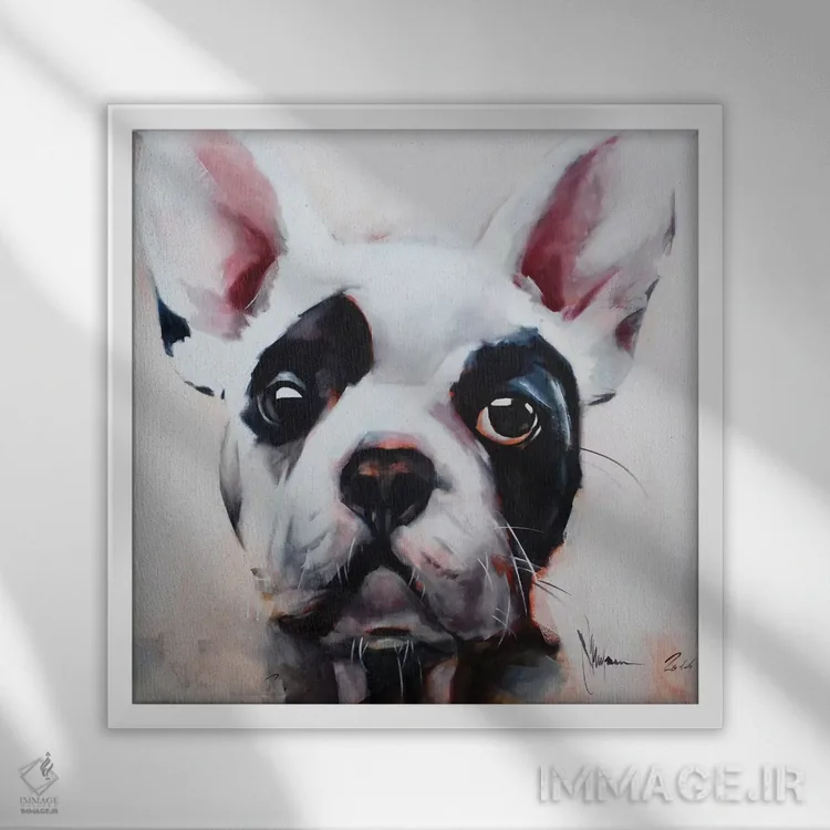 تابلو سگ I اثر ایگور شولمان - نمای قابدار سفید