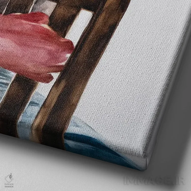 تابلو پرترهٔ مرد مضطرب اثر ایگور شولمان - نمای نزدیک بافت بوم