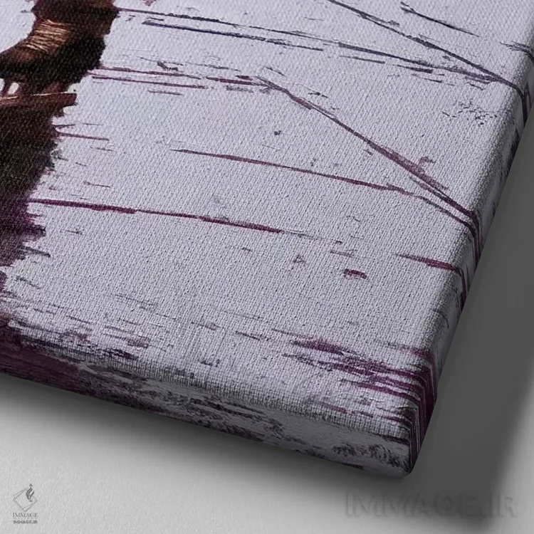 تابلو The First Ice,دسامبر، اولین یخها اثر ایگور شولمان - نمای نزدیک بافت بوم