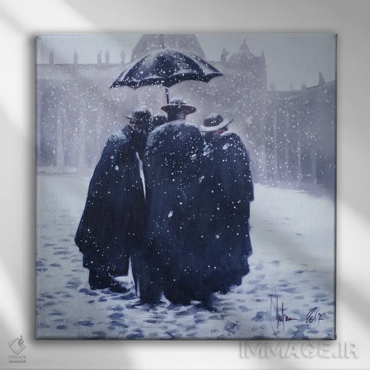 تابلو زمستان در ایتالیا اثر ایگور شولمان - نمای روبهرو روی دیوار