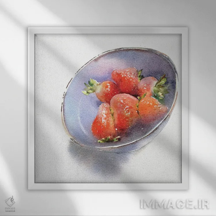 تابلو توتفرنگی اثر مارینا ایگناتووا - نمای قابدار سفید