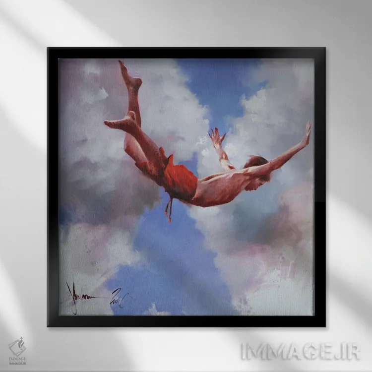 تابلو یاد بگیر پرواز کنی اثر ایگور شولمان - نمای قابدار مشکی