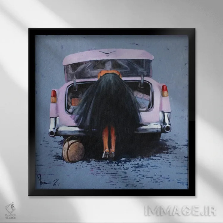 تابلو دردسرهای جادهای اثر ایگور شولمان - نمای قابدار مشکی