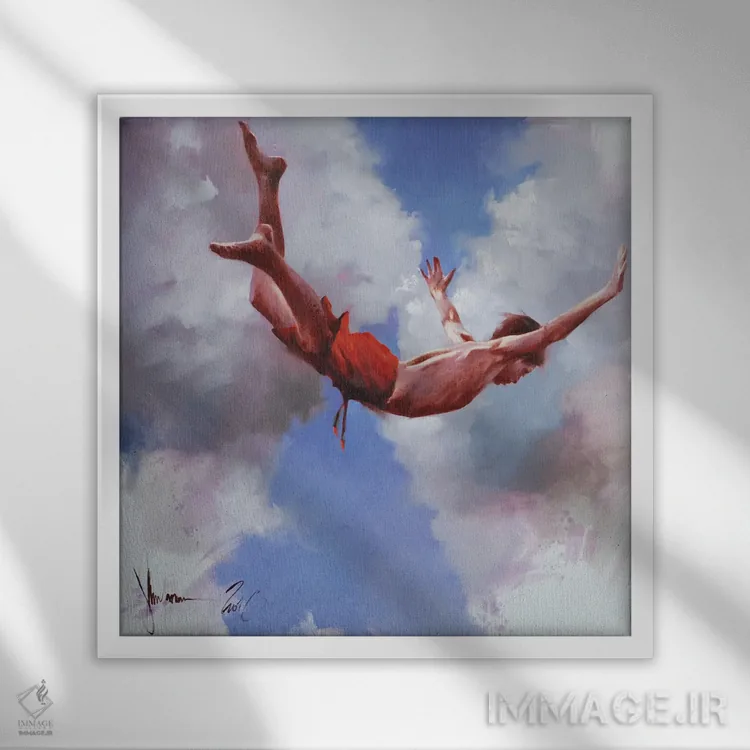 تابلو یاد بگیر پرواز کنی اثر ایگور شولمان - نمای قابدار سفید