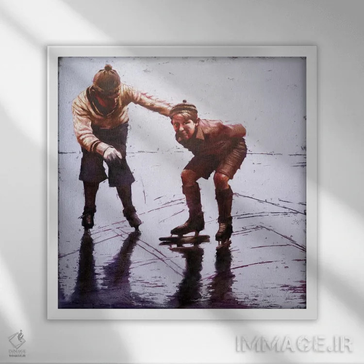 تابلو The First Ice,دسامبر، اولین یخها اثر ایگور شولمان - نمای قابدار سفید