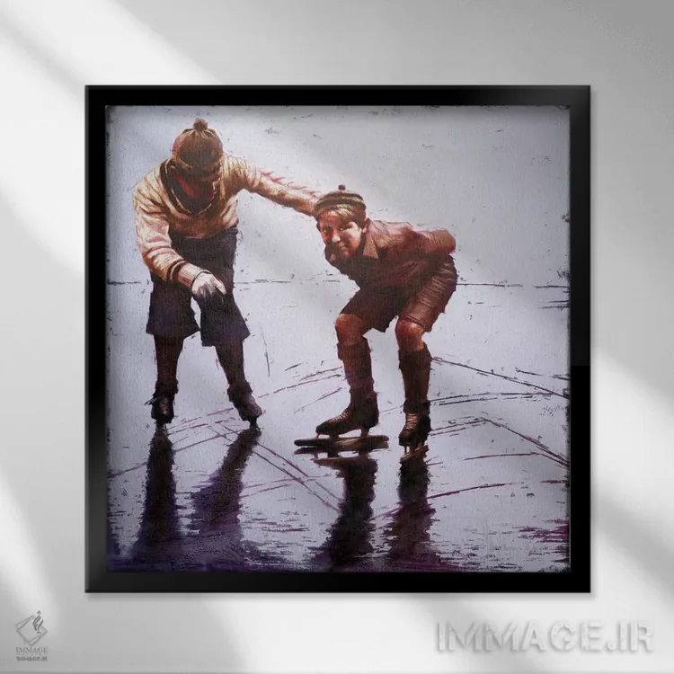 تابلو The First Ice,دسامبر، اولین یخها اثر ایگور شولمان - نمای قابدار مشکی